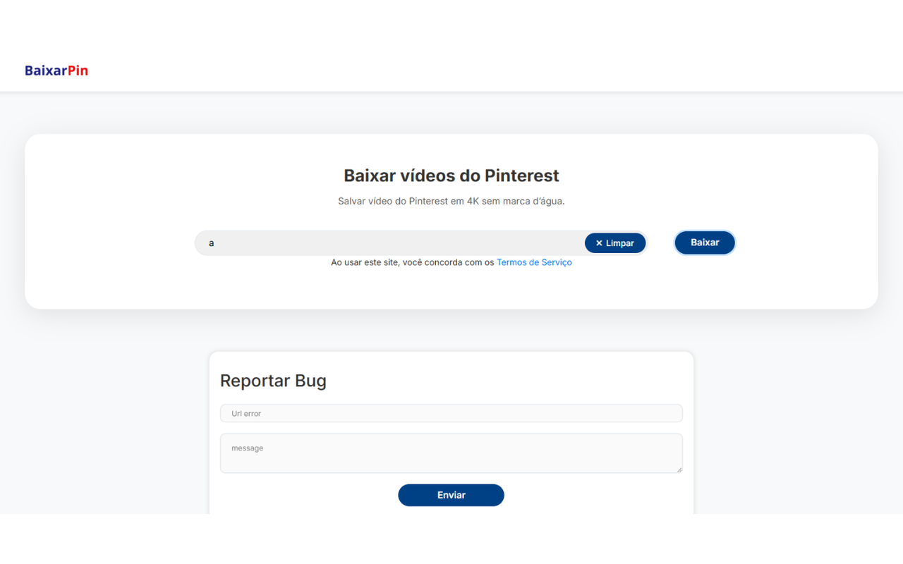 Por que não consigo baixar vídeos do Pinterest